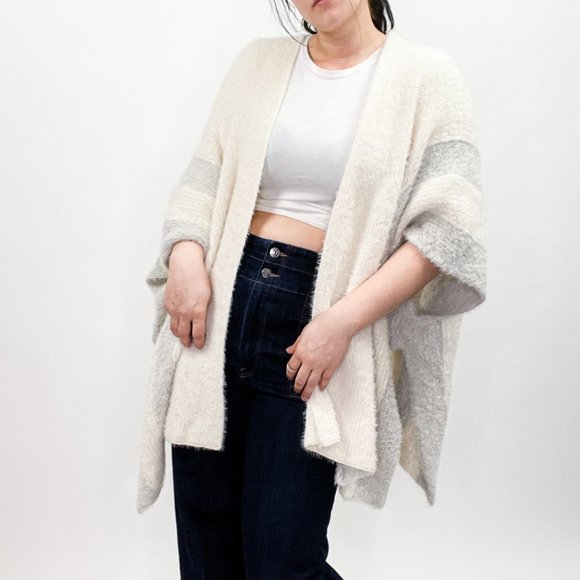 Knit Fuzzy Shrug Shawl Cardigan Sweater 